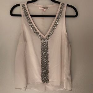 Forever 21 cream rhinestone tank top